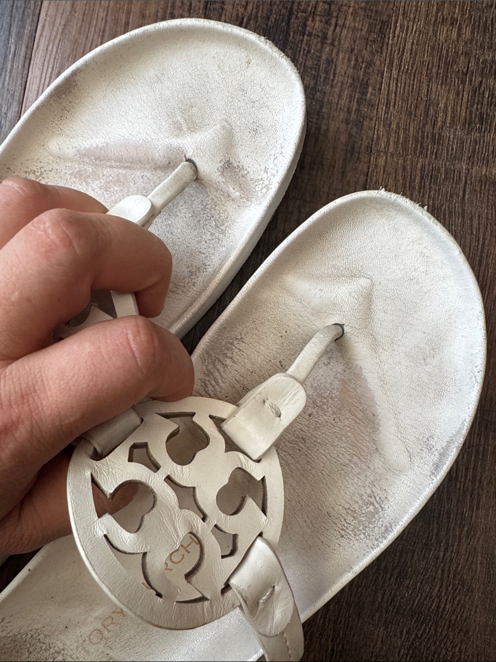 Tory Burch white Logo Thong Sandals - Picture 12 of 13